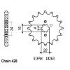 Pignon 15 Dents - Pas 428 - Similaire JTF263