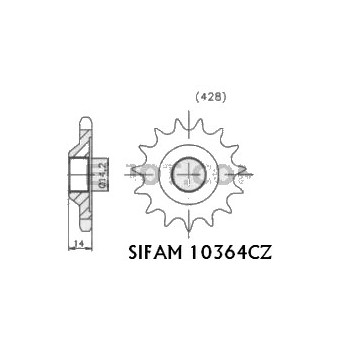Pignon 16 Dents - Pas 428 - Similaire JTF364