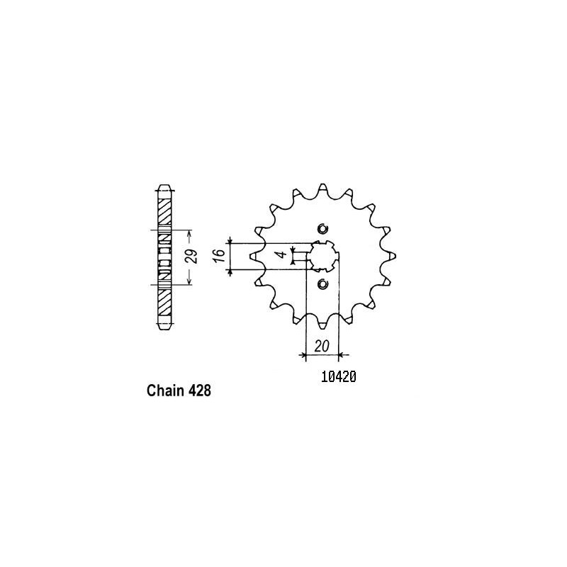 Pignon 15 Dents - Pas 428 - Similaire JTF425