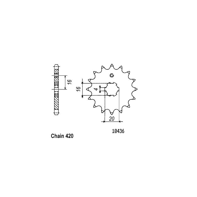 Pignon 14 Dents - Pas 420 - Similaire JTF546