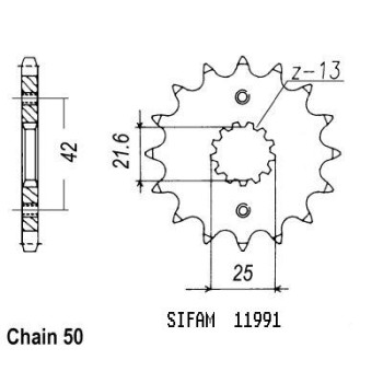 Pignon 15 Dents - Pas 530 - Similaire JTF513