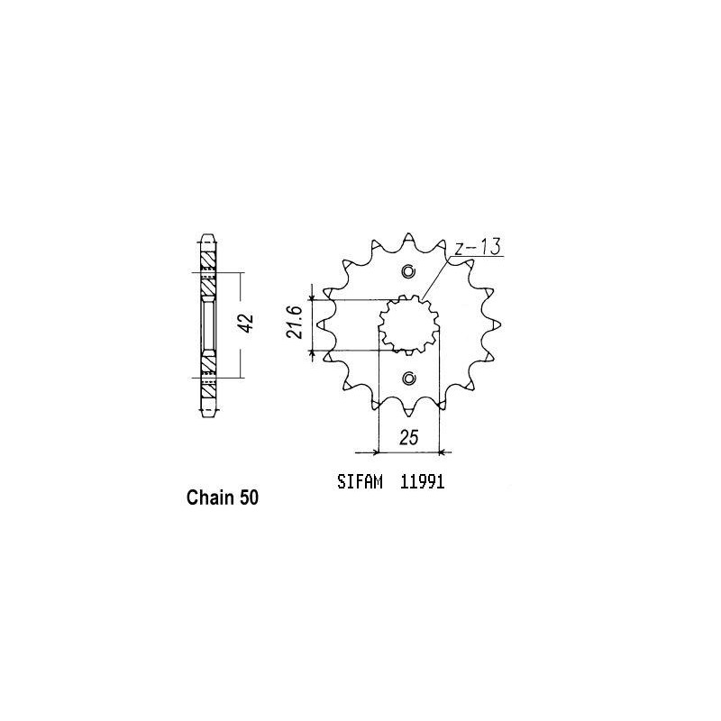 Pignon 15 Dents - Pas 530 - Similaire JTF513