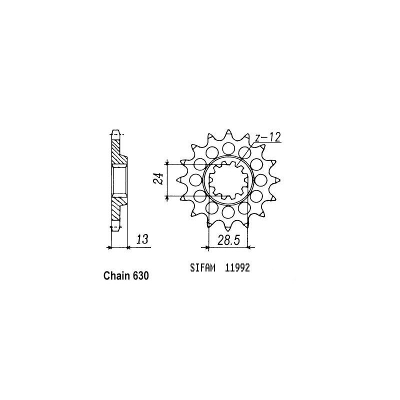 Pignon 15 Dents - Pas 630 - Similaire JTF522