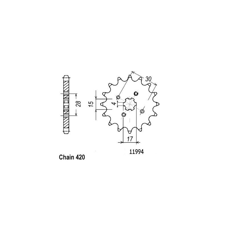 Pignon 14 Dents - Pas 420 - Similaire JTF253