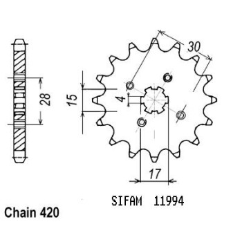 Pignon 18 Dents - Pas 420 - Similaire JTF253