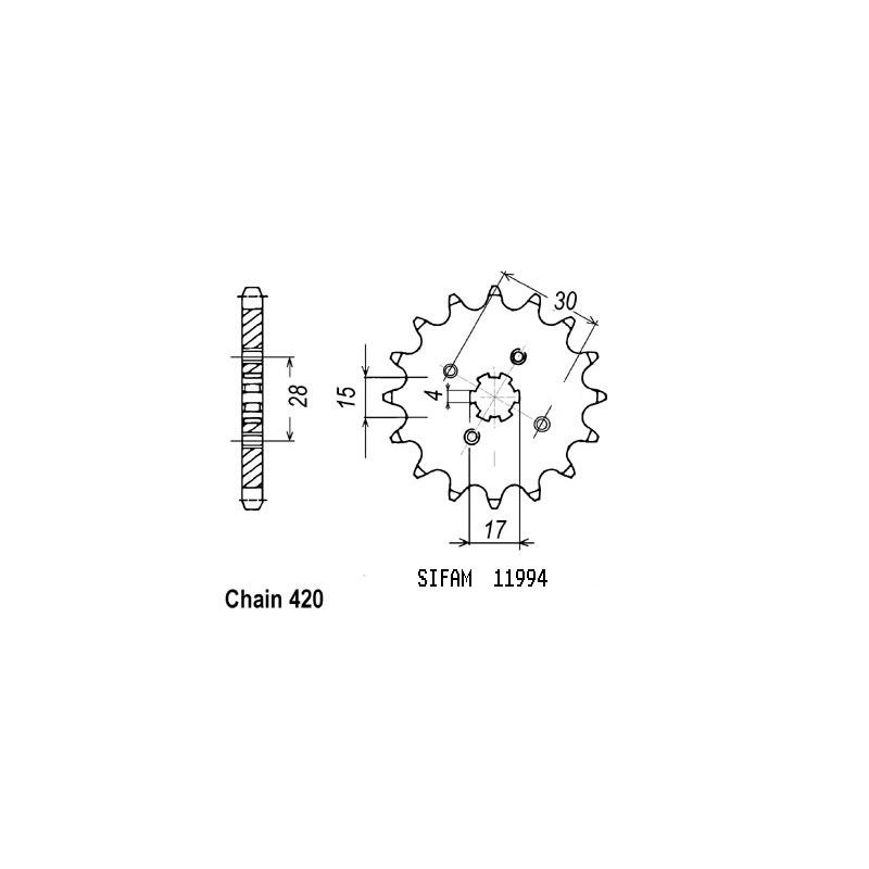 Pignon 18 Dents - Pas 420 - Similaire JTF253