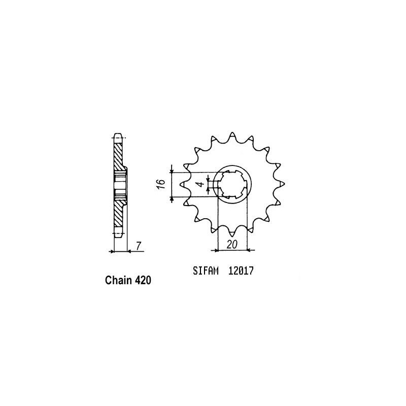 Pignon 11 Dents - Pas 420 - Similaire JTF413
