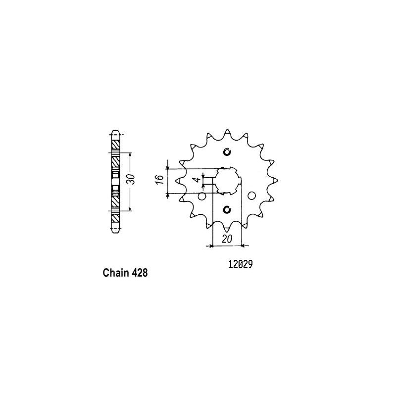 Pignon 14 Dents - Pas 428 - Similaire JTF417