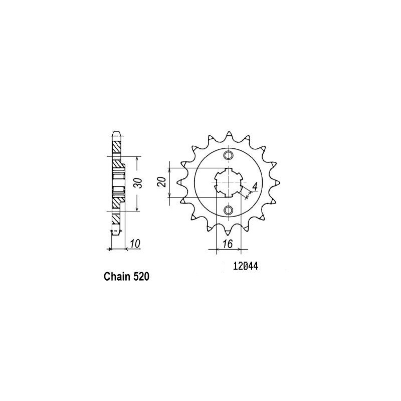 Pignon 14 Dents - Pas 520 - Similaire JTF711