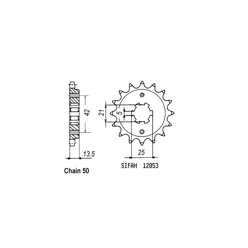 Pignon 14 Dents - Pas 530 - Similaire JTF725