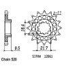 Pignon 14 Dents - Pas 520 - Similaire JTF285