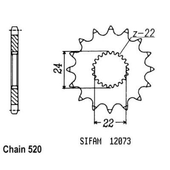 Pignon 14 Dents - Pas 520 - Similaire JTF394