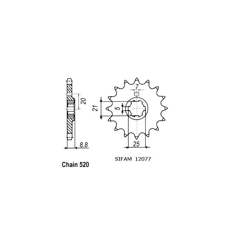 Pignon 13 Dents - Pas 520 - Similaire JTF507