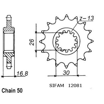 Pignon 17 Dents - Pas 530 - Similaire JTF333