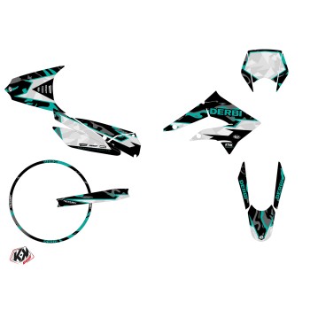 PACK Kit Deco + Housse de Selle 50cc BARBARIAN Derbi Xtreme 50 Turquoi