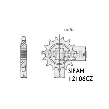 Pignon 14 Dents - Pas 415 - Similaire JTF589