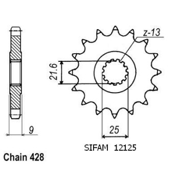 Pignon 20 Dents - Pas 428 - Similaire JTF1587