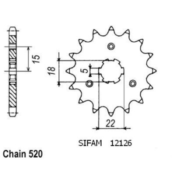 Pignon 12 Dents - Pas 520 - Similaire JTF1445