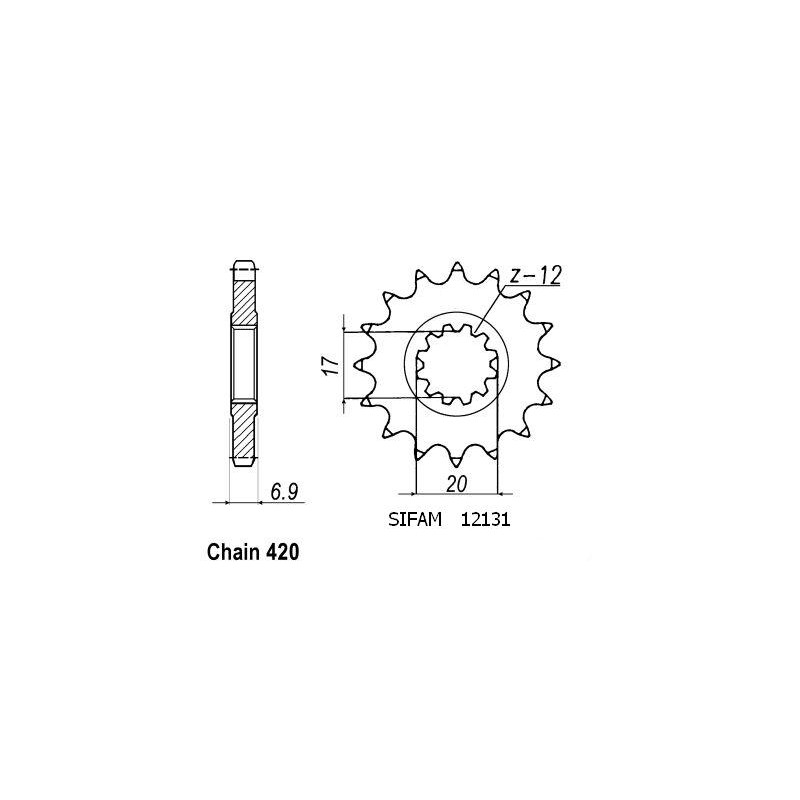 Pignon 13 Dents - Pas 420 - Similaire JTF1120