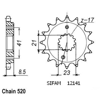 Pignon 16 Dents - Pas 520 - Similaire JTF1322