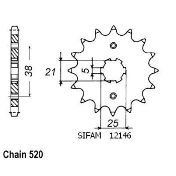 Pignon 14 Dents - Pas 520 - Similaire JTF1573