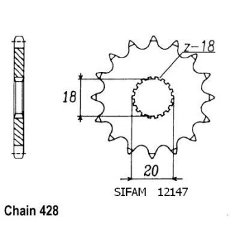 Pignon 15 Dents - Pas 428 - Similaire JTF426