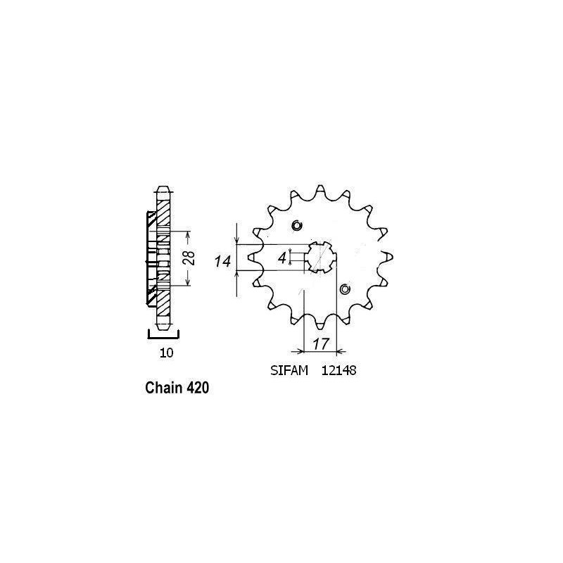 Pignon 15 Dents - Pas 420 - Similaire JTF4032