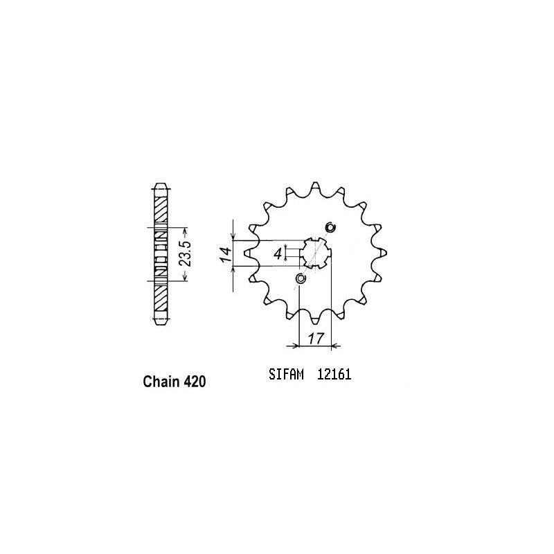 Pignon 15 Dents - Pas 420 - Similaire JTF1128