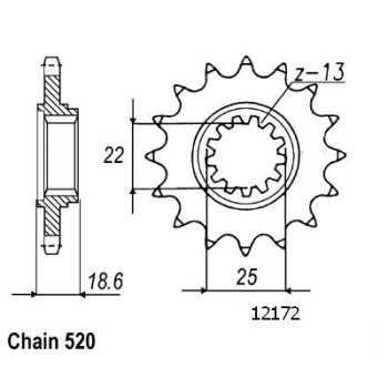 Pignon 15 Dents - Pas 520 - Similaire JTF1538