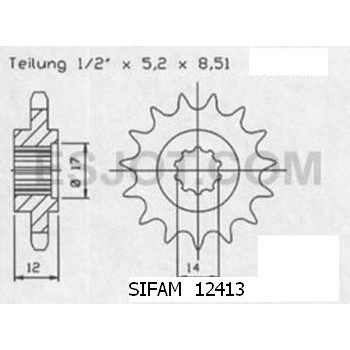 Pignon 14 Dents - Pas 420 - Similaire JTF599