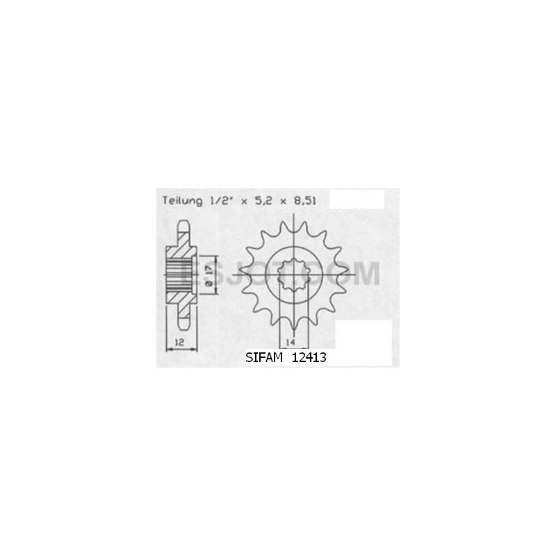 Pignon 14 Dents - Pas 420 - Similaire JTF599