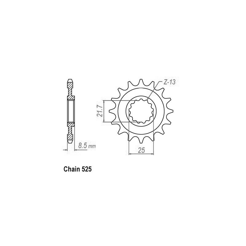 Pignon 14 Dents - Pas 525 - Similaire JTF1537