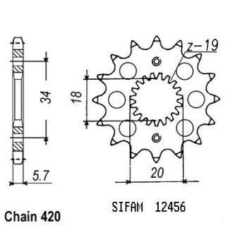 Pignon 15 Dents - Pas 420 - Similaire JTF1310