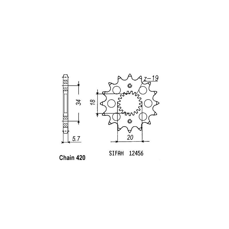 Pignon 15 Dents - Pas 420 - Similaire JTF1310