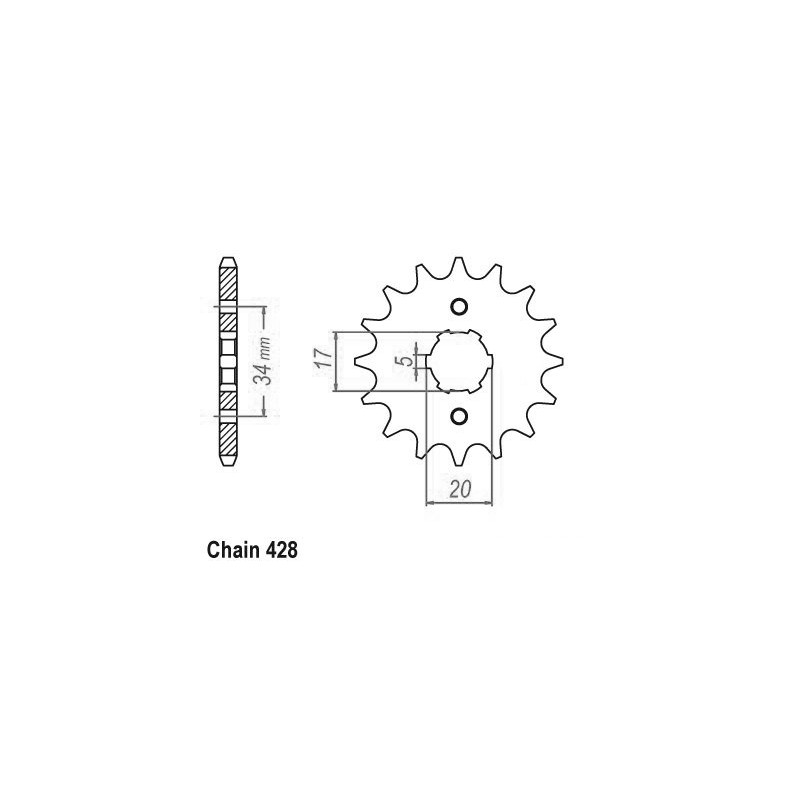 Pignon 15 Dents - Pas 428 - Similaire JTF1264