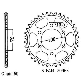 Couronne Acier 42 Dents - Pas 530 - Similaire JTR816