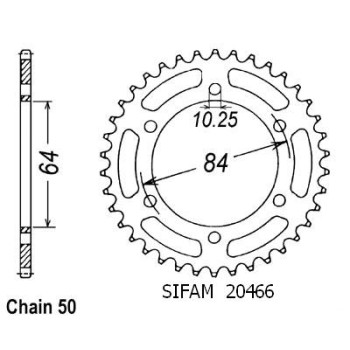Couronne Acier 45 Dents - Pas 530 - Similaire JTR814