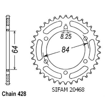 Couronne Acier 50 Dents - Pas 428 - Similaire JTR809