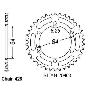 Couronne Acier 51 Dents - Pas 428 - Similaire JTR809