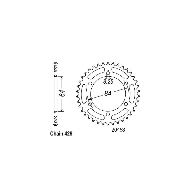 Couronne Acier 53 Dents - Pas 428 - Similaire JTR809
