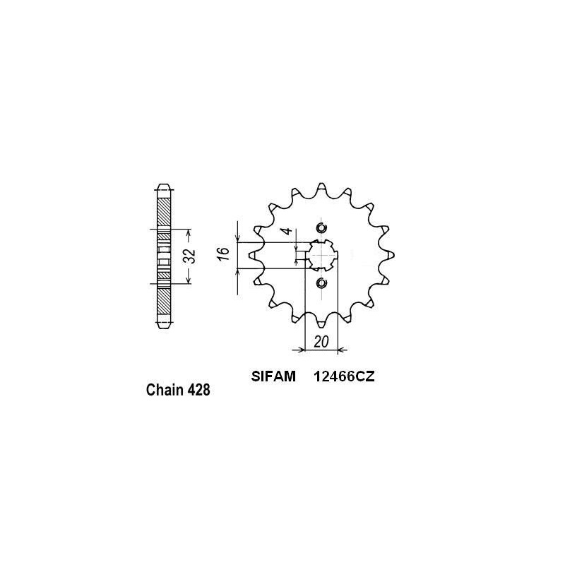 Pignon 15 Dents - Pas 428 - Similaire JTF1550