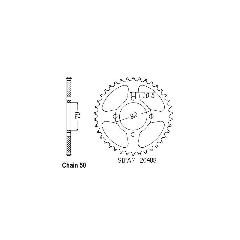 Couronne Acier 44 Dents - Pas 530 - Similaire JTR476