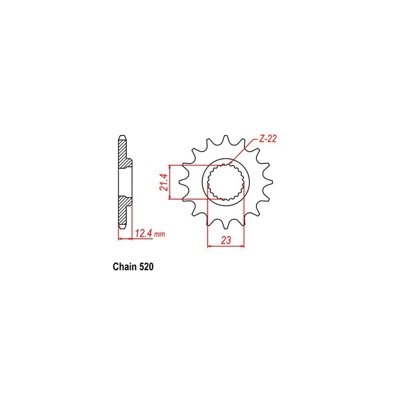 Pignon 15 Dents - Pas 520 - Similaire JTF1593