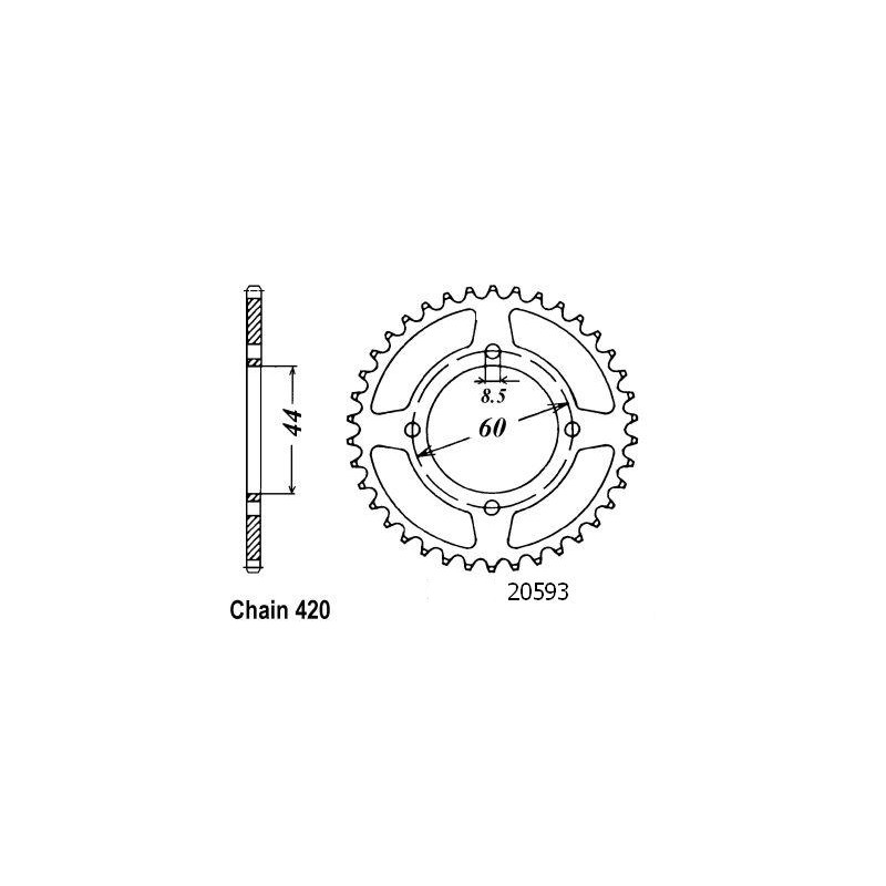 Couronne Acier 52 Dents - Pas 420 - Similaire JTR832