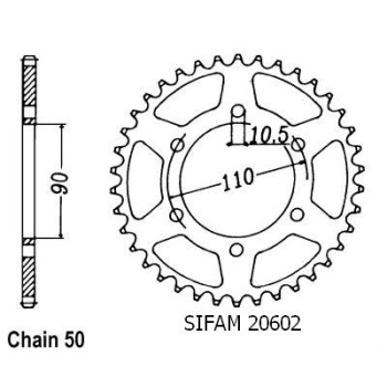 Couronne Acier 33 Dents - Pas 530 - Similaire JTR850