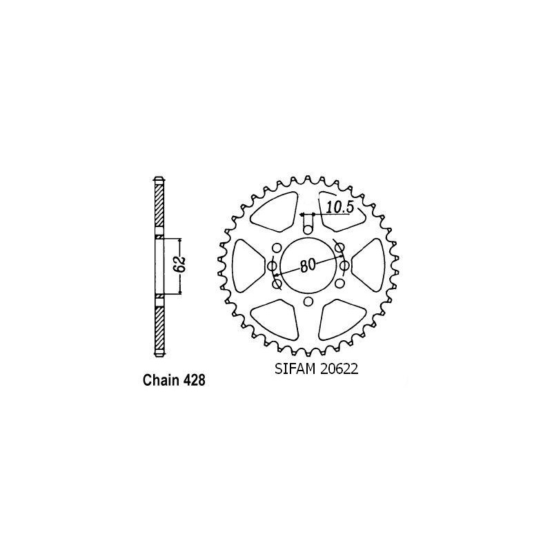 Couronne Acier 50 Dents - Pas 428 - Similaire JTR843