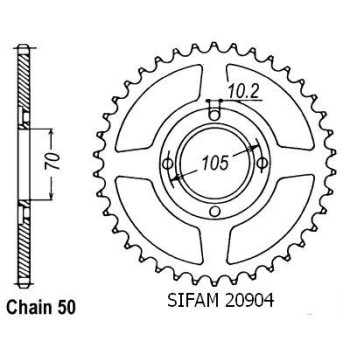 Couronne Acier 38 Dents - Pas 530 - Similaire JTR278