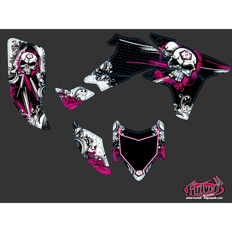Kit Déco Quad Trash Honda 450 TRX Noir Rose (2004-2005)