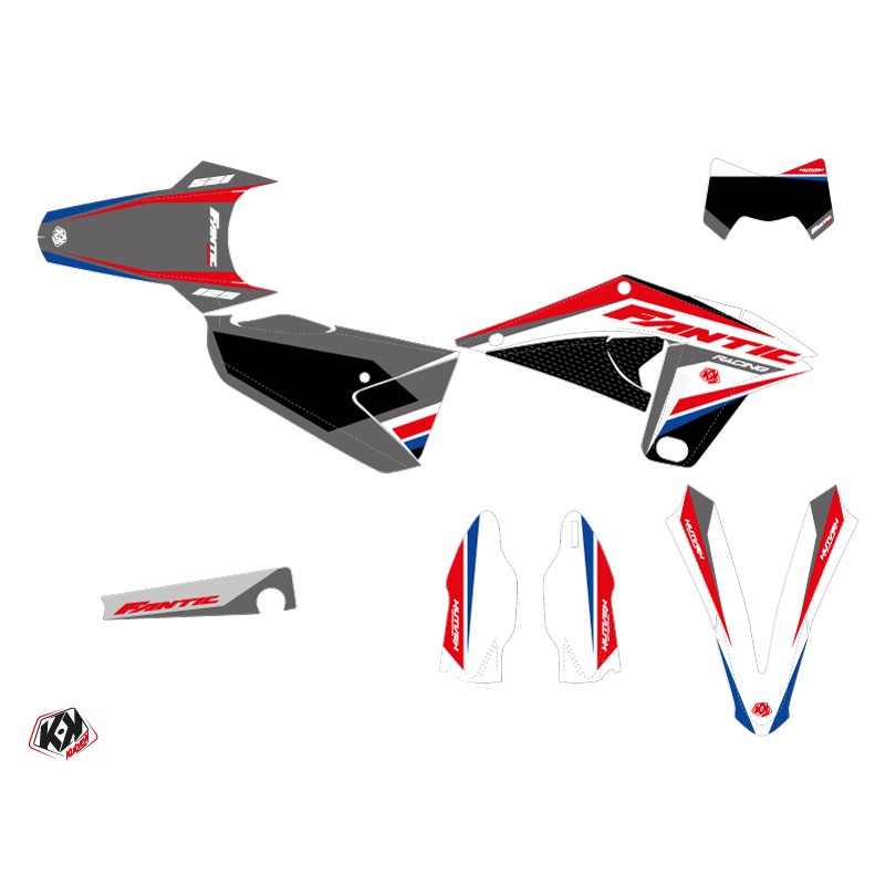 Kit Deco Moto Cross Mantova Fantic 125 XE Bleu