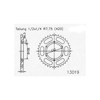 Couronne Acier 52 Dents - Pas 420 - Similaire JTR2067